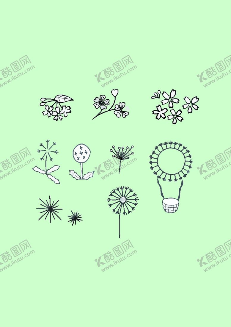 编号：18953801200354496189【酷图网】源文件下载-简笔画植物