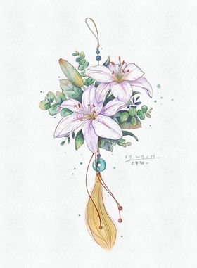 百合鲜花插画