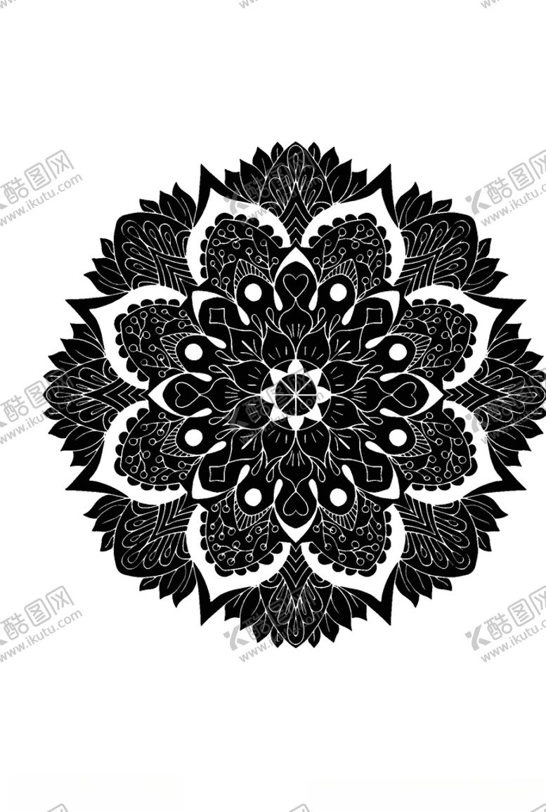 编号：46938910011648158885【酷图网】源文件下载-艳丽曼陀罗图案矢量素材