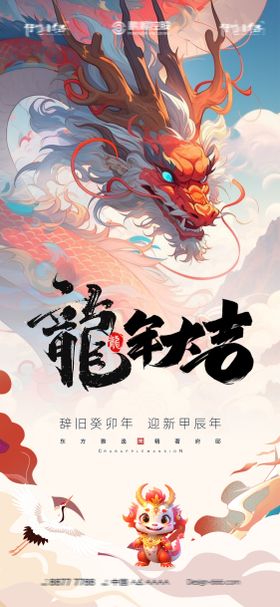 创意2024龙年大吉新年海报