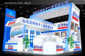 展览3D模型二面开口图片示源文件灯光效果图