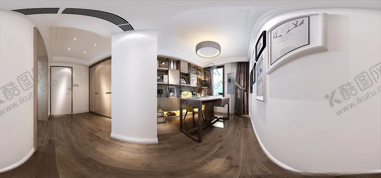 编号：35895909140002181978【酷图网】源文件下载-新中式书房