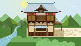 城市地标建筑插画手绘