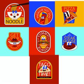 趣味卡通形象贴纸LOGO标志