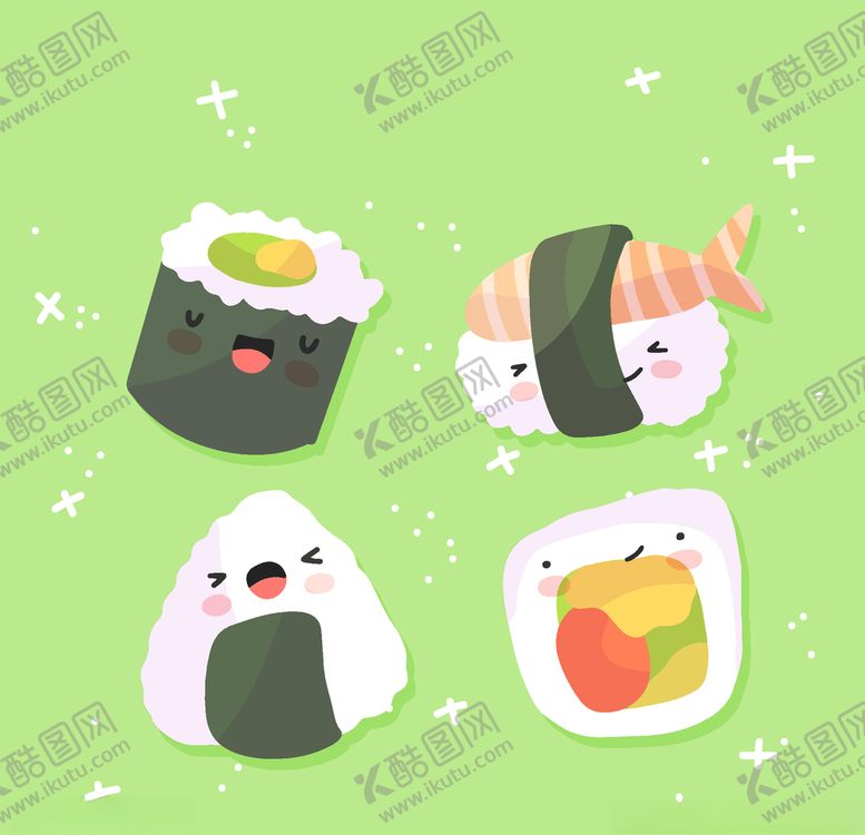 编号：47436310110417204343【酷图网】源文件下载-可爱寿司