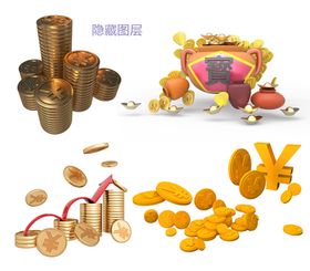 金币素材保险箱金色箭头