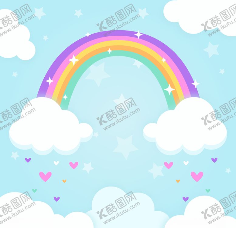 编号：69246110141507301957【酷图网】源文件下载-卡通儿童节精美彩虹桥