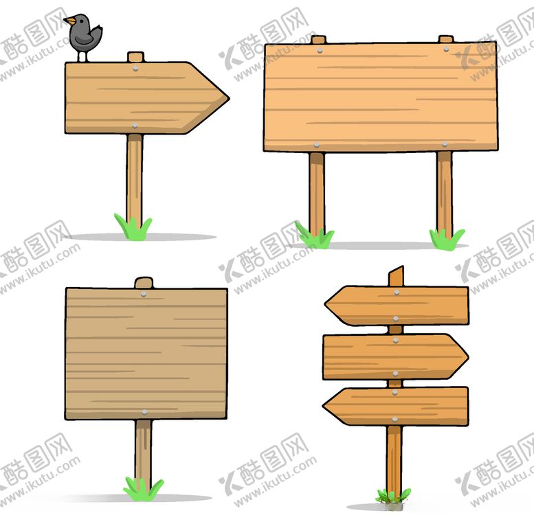 编号：88092609201702181477【酷图网】源文件下载-木指示牌