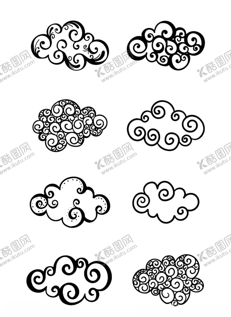 编号：79875410040327149636【酷图网】源文件下载-中式黑色祥云