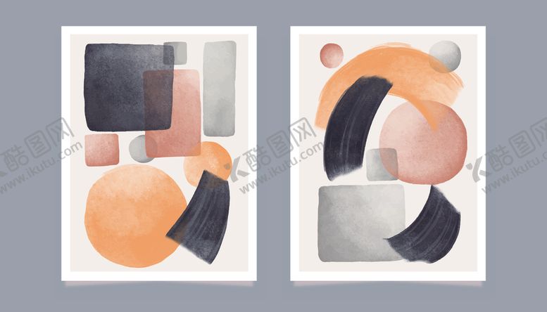 编号：41900310062327554708【酷图网】源文件下载-抽象几何装饰画组合