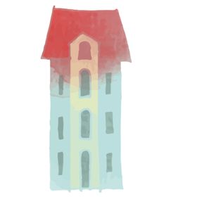 卡通房屋绘画图案