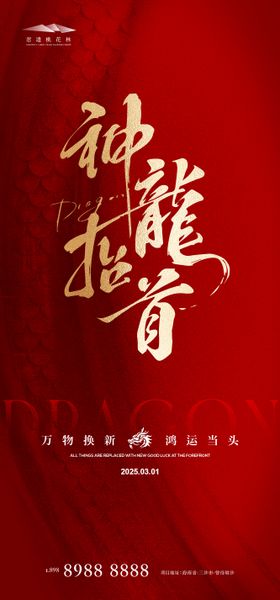 龙抬头海报中国中国传统节日蛇年中式