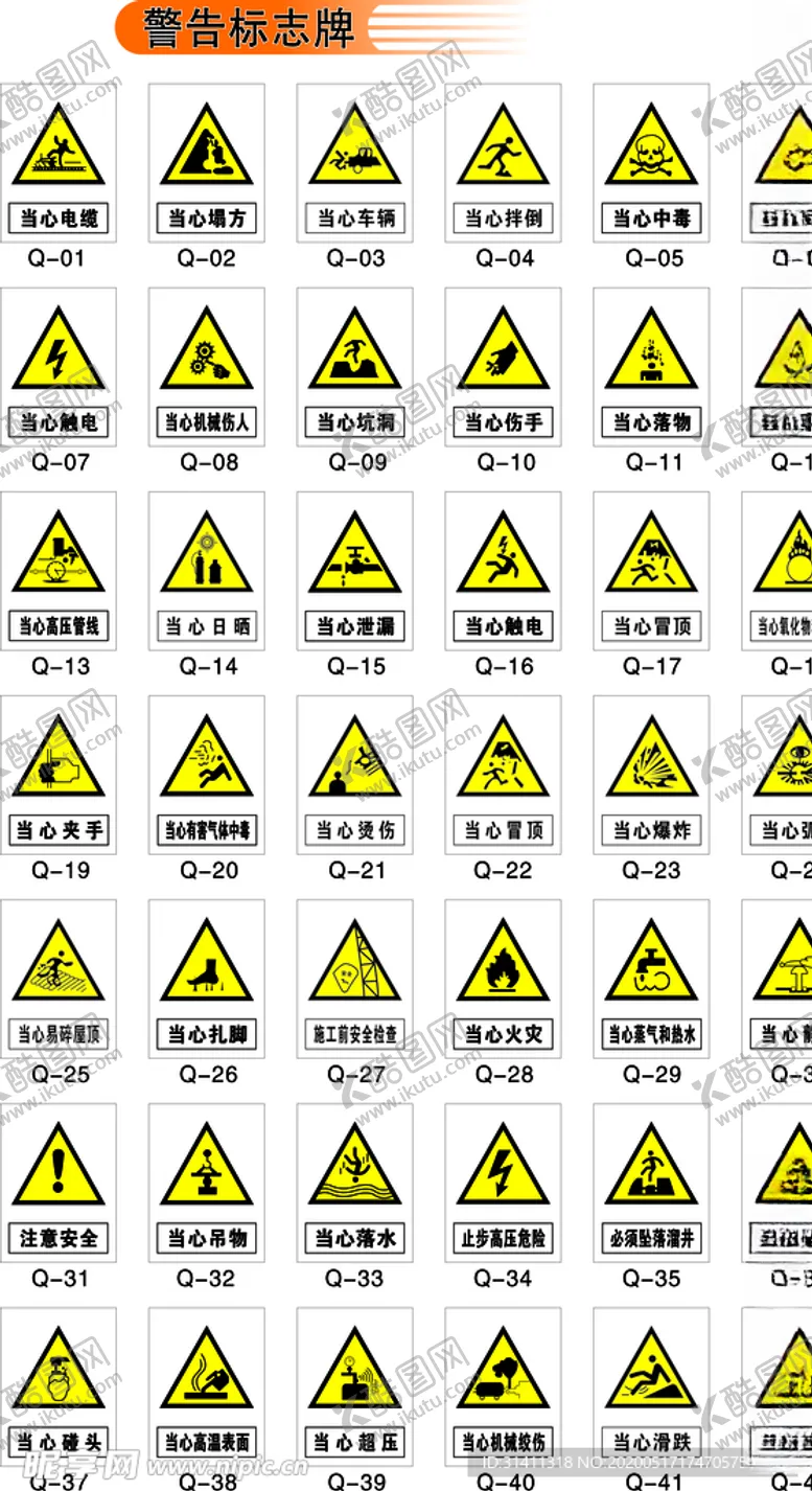 编号：21357107050154233339【酷图网】源文件下载-警告标志牌