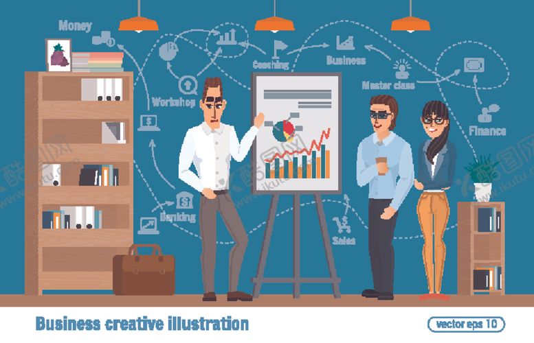 编号：53915610052217215667【酷图网】源文件下载-扁平化工作场景与人物