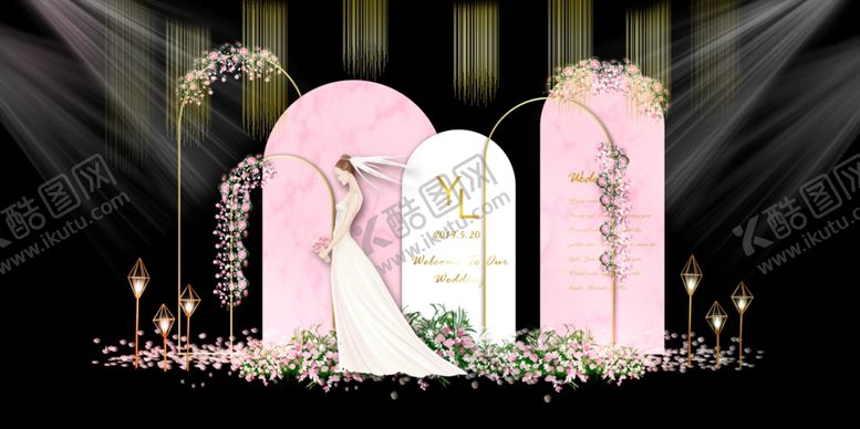 编号：53412709211959522054【酷图网】源文件下载-粉色婚礼