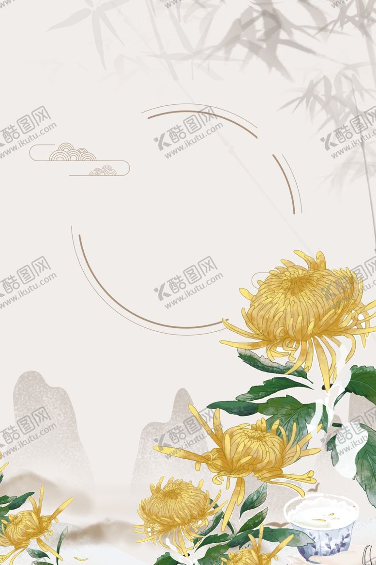 编号：68388110251127091301【酷图网】源文件下载-水墨菊花背景