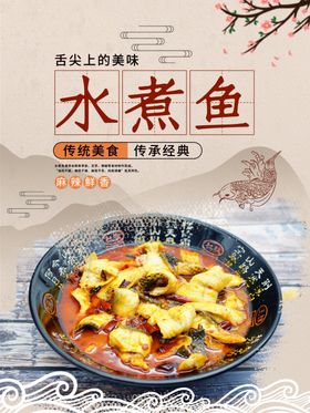 中国风水煮鱼宣传海报