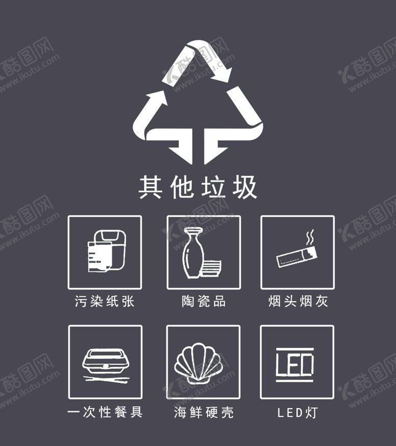 编号：80875301270936095136【酷图网】源文件下载-其他垃圾分类灰色