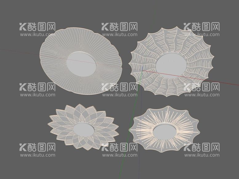 编号：26029310170255443982【酷图网】源文件下载-艺术吸顶灯模型