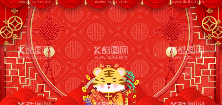 编号：31402510090614450613【酷图网】源文件下载-中国风古风新春贺岁虎年海报