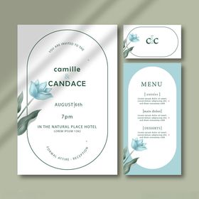 清新花卉婚礼邀请函设计