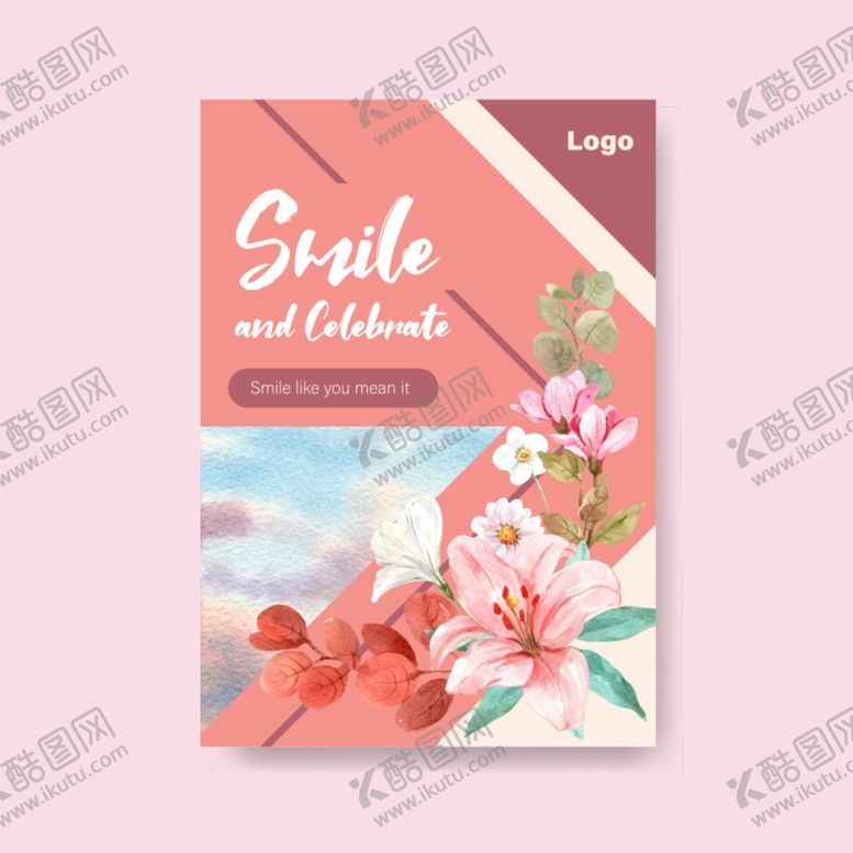 编号：02391609150934216054【酷图网】源文件下载-花卉背景清新手绘贺卡