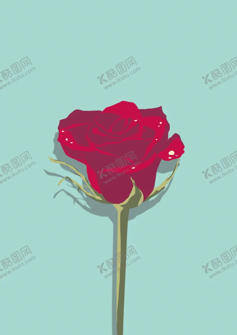 编号：83694207020749237542【酷图网】源文件下载-手绘玫瑰花植物花朵小清新