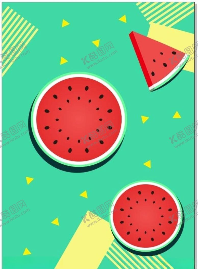 编号：24424710170615423622【酷图网】源文件下载-西瓜插画简易图矢量