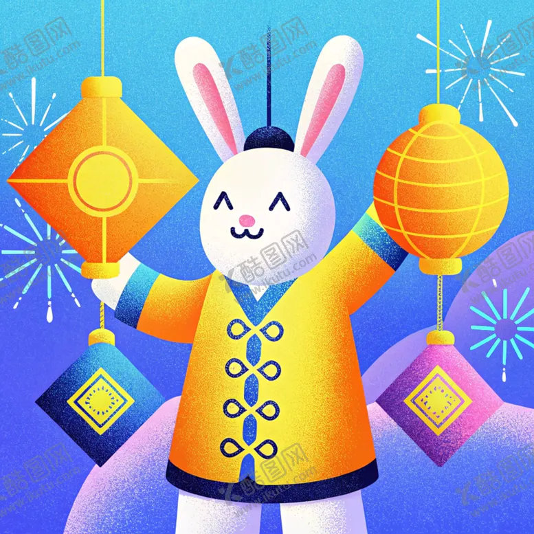 编号：29359602061630082948【酷图网】源文件下载-兔年可爱卡通插画