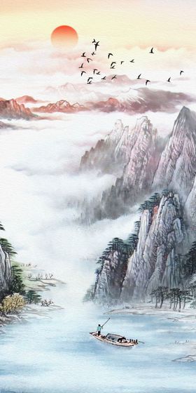 中国风新中式山水画