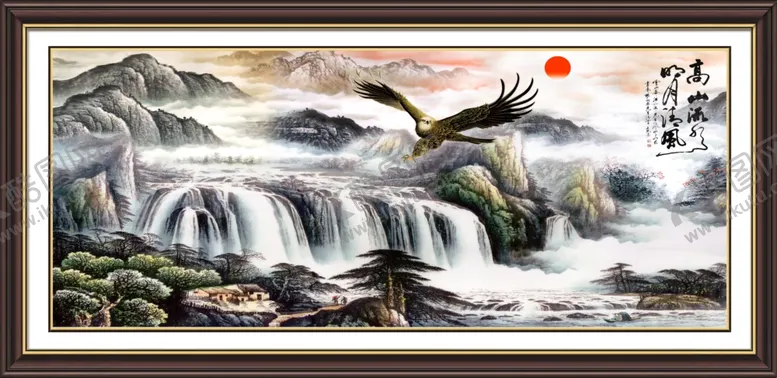 编号：12935603272124247245【酷图网】源文件下载-中式高山流水装饰画