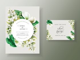 花卉邀请卡边界创意作品庆典