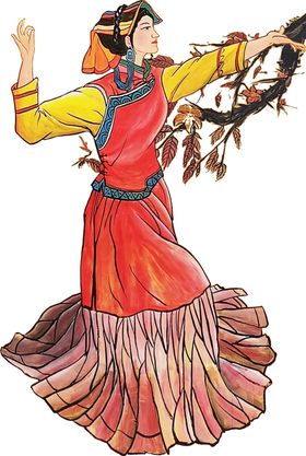 彝族美女图案