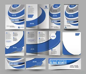 蓝白企业宣传册设计模板