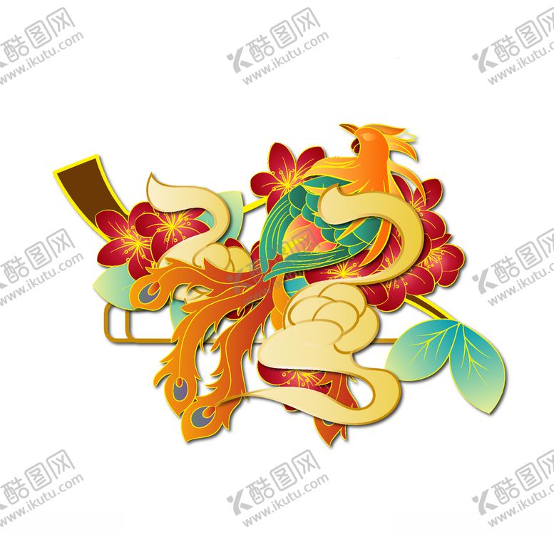 编号：29075705111336225378【酷图网】源文件下载-国潮凤凰插画