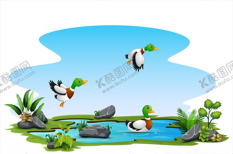 编号：63172206260147096262【酷图网】源文件下载-卡通鸭子