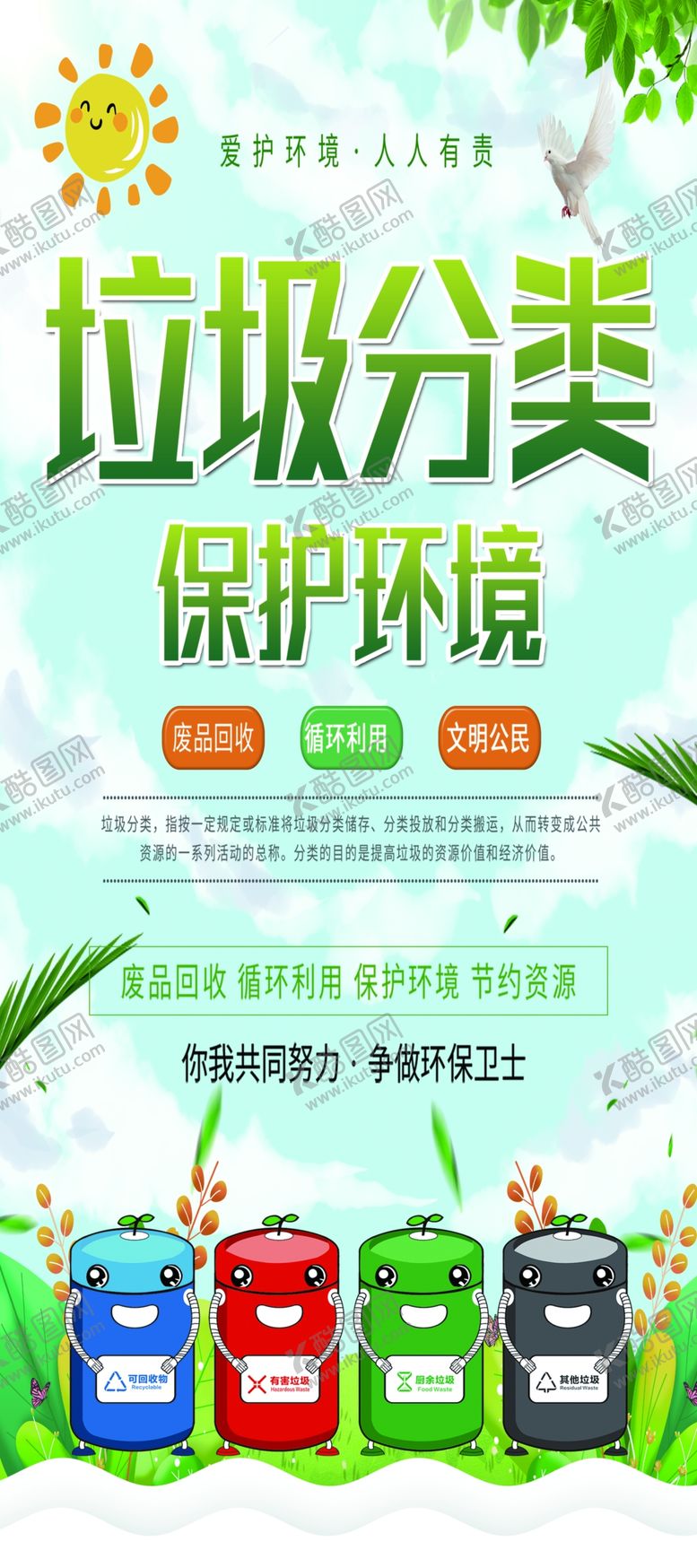 编号：31286709201335126522【酷图网】源文件下载-垃圾分类展板