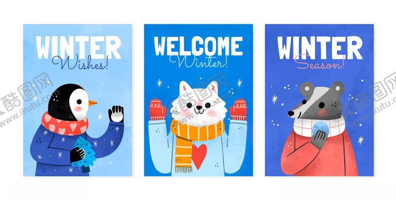 编号：98741711020110416573【酷图网】源文件下载-冬季动物欢迎海报