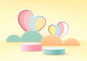 卡通背景儿童3D马龙色