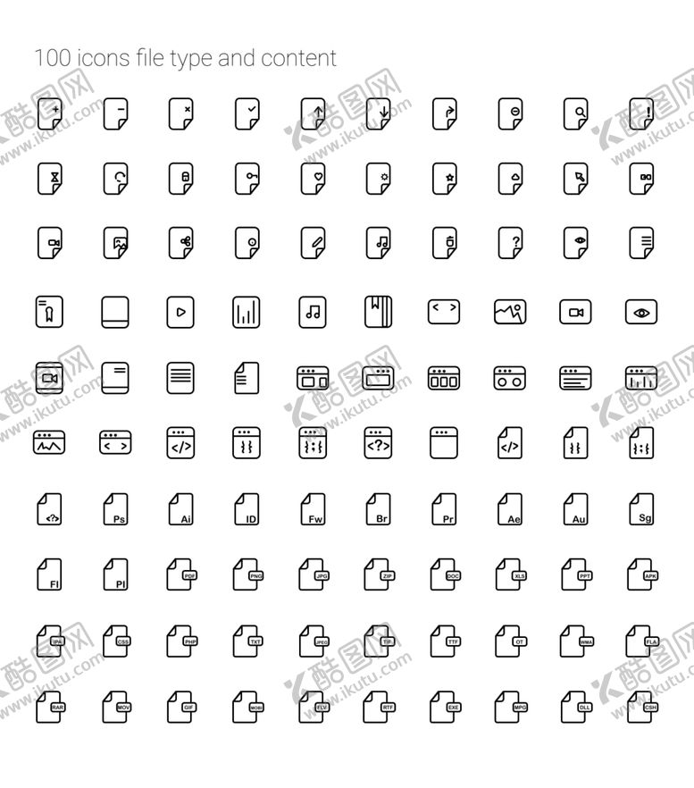 编号：35729309280743572643【酷图网】源文件下载-线性办公图标