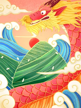 端午节插画中国风微信