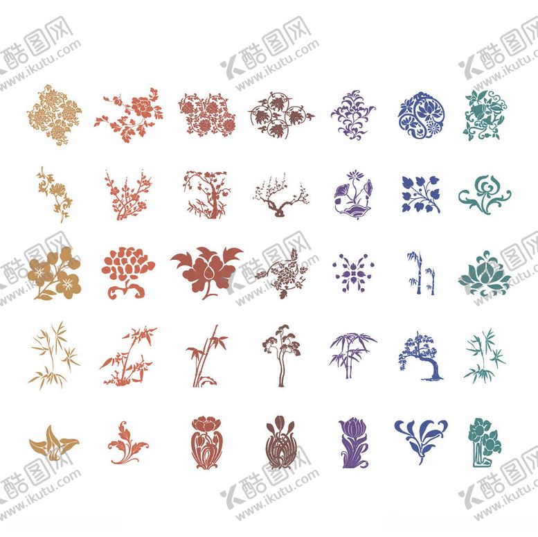 编号：97578910022332202793【酷图网】源文件下载-多样精美植物图案集合