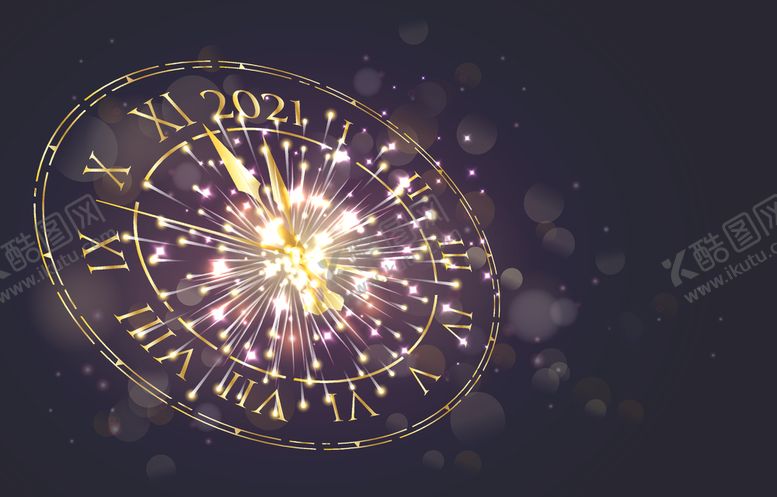 编号：25654206290553357075【酷图网】源文件下载-新年时钟