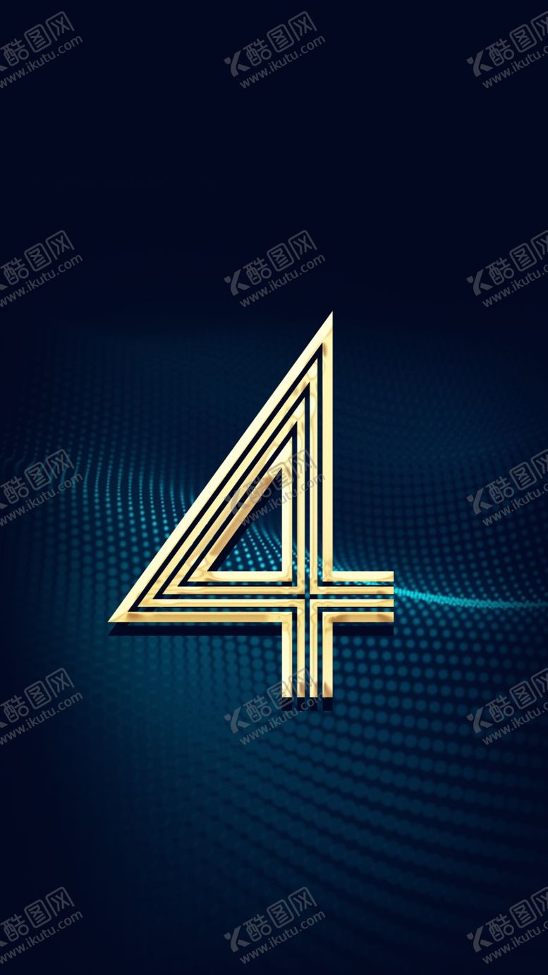编号：14285910021906305249【酷图网】源文件下载-蓝色科技  倒计时4  数字4