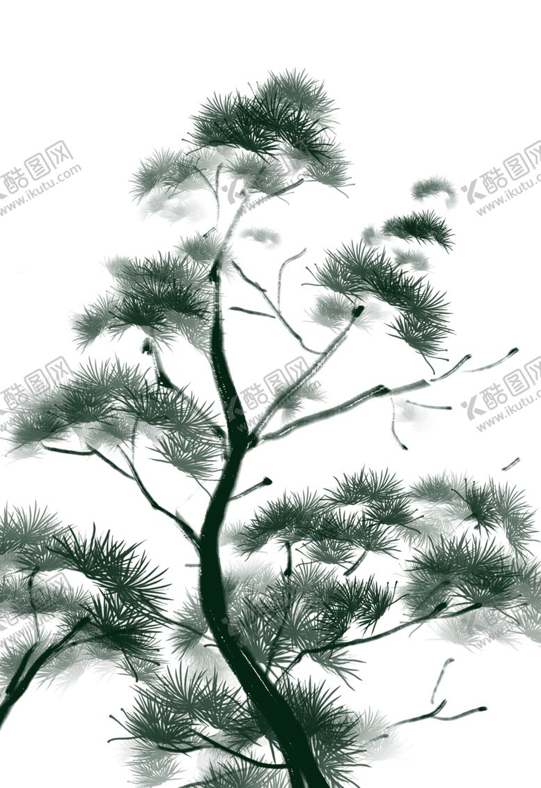编号：72162409300116511140【酷图网】源文件下载-水墨中国风迎客松