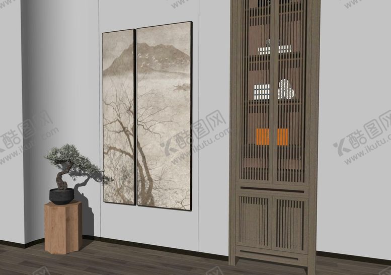 编号：29337310231742477881【酷图网】源文件下载-室内古典壁画模型