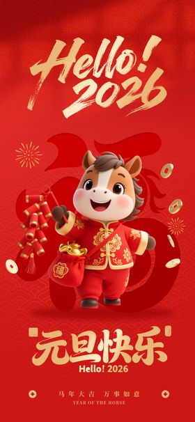 马年元旦海报