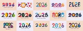 多彩2026年份艺术字设计