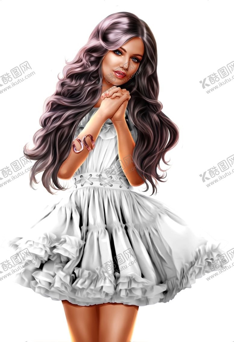 编号：22300101171002542979【酷图网】源文件下载-手绘美女