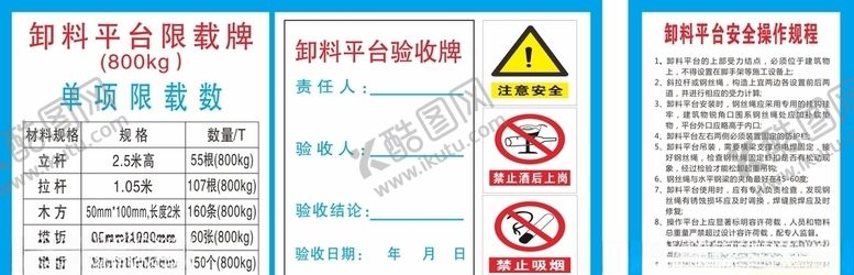编号：82107309231328246759【酷图网】源文件下载-卸料平台验收牌安全操作规程